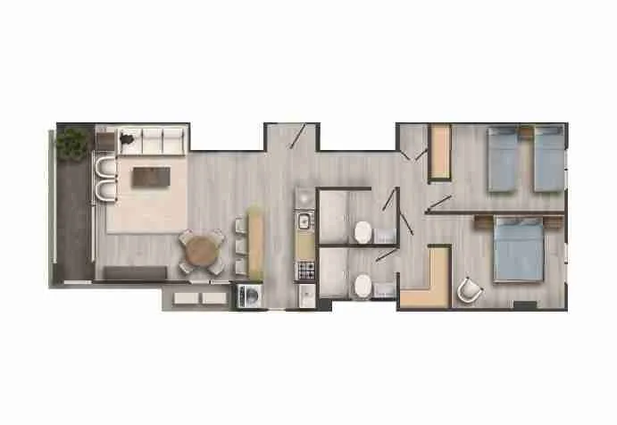 Plano de apartamento del proyecto Acacias Versalles