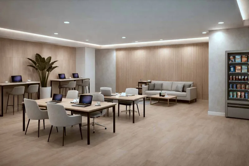 Área de coworking para residentes de PH Omar Park View