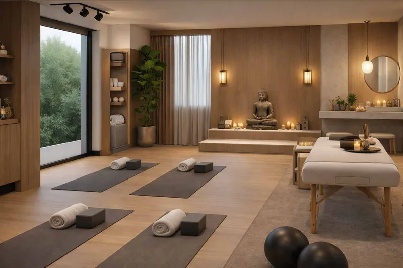 Yoga Center y Urban Zen Lounge con ambiente de relajación en PH Omar Park View
