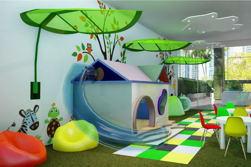 Sala de juegos infantil interior del proyecto Sky Parc