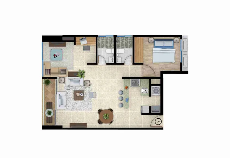 Plano de planta de un apartamento en Sky Swiss