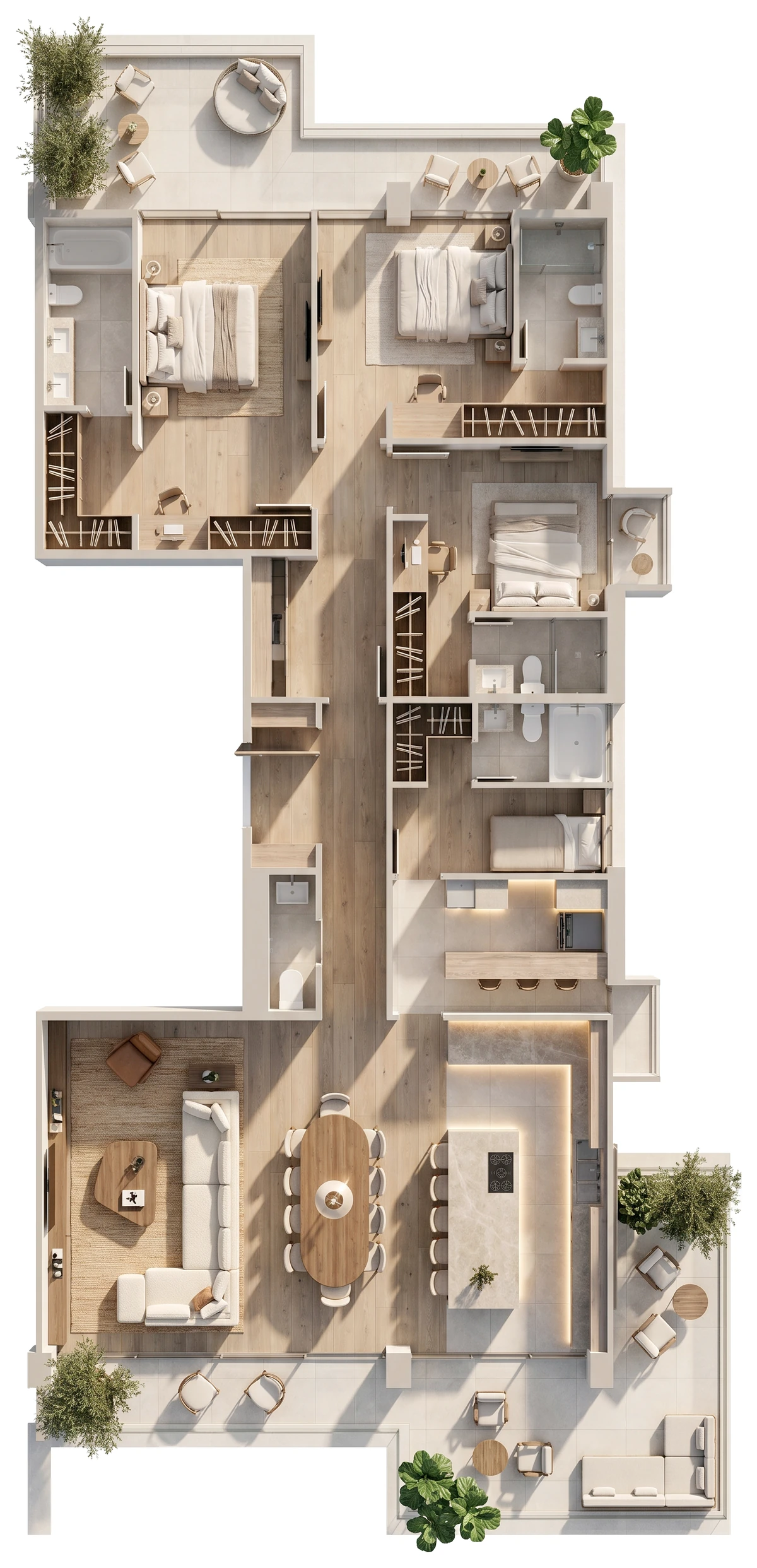 Plano del Modelo B · Penthouse · TR33 at Amador